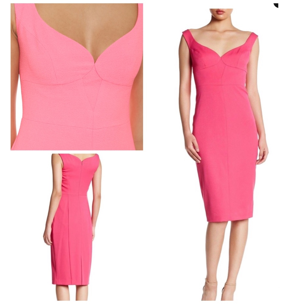 Black Halo- Ally Sweetheart V-Neck Sheath Dress
